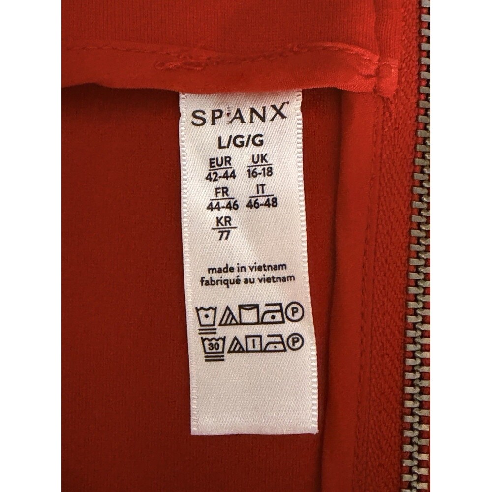 SPANX The Perfect A-Line Dress True Red Size L Workwear Premium Ponte Pockets - Picture 4 of 11